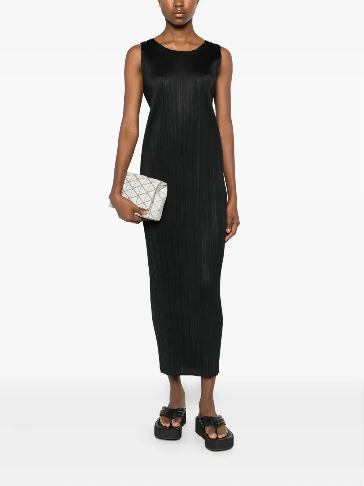 Pleats Please Issey Miyake 丸首ノースリーブドレス - 画像2