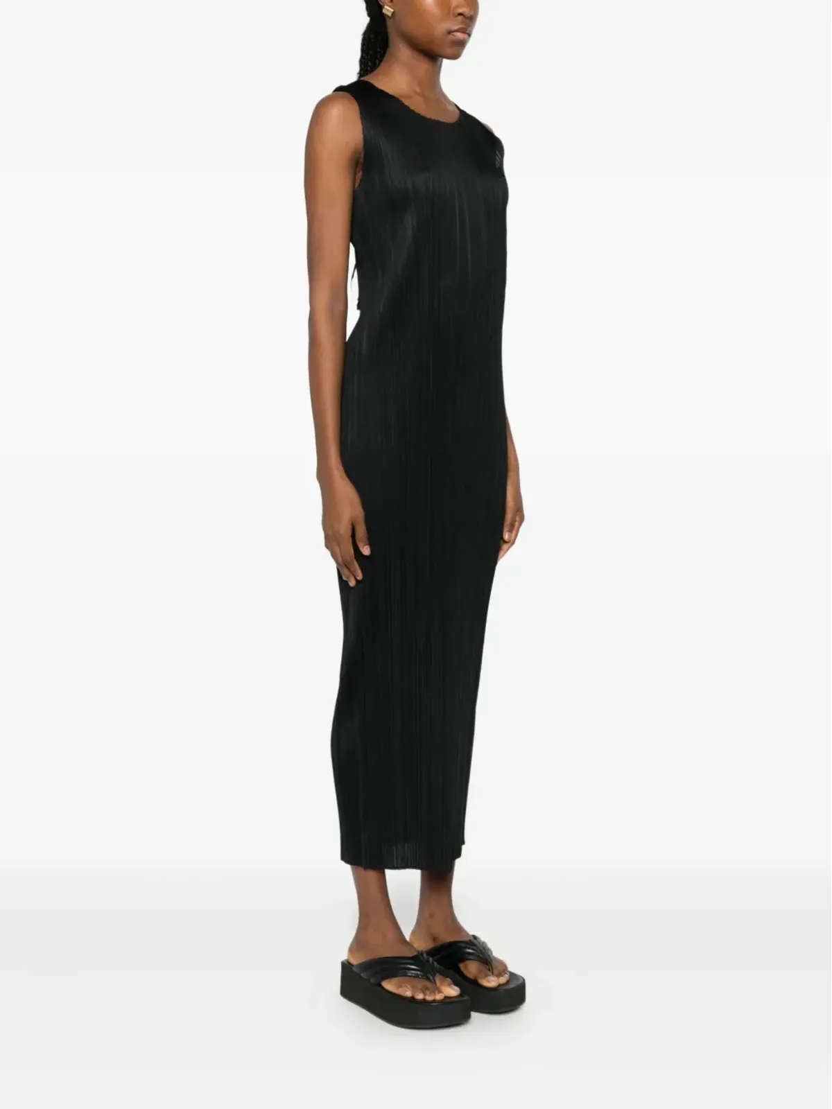 Pleats Please Issey Miyake 丸首ノースリーブドレス - 画像3
