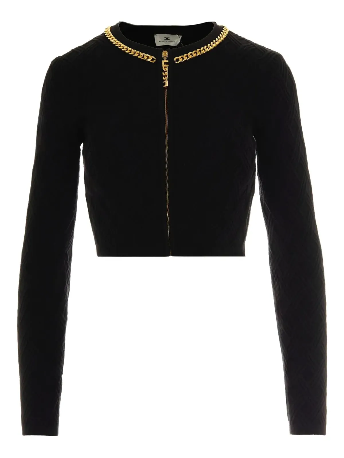 Elisabetta Franchi チェーン・トリム ダイヤモンドパターン カーディガン - 画像1