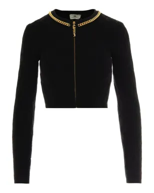 Elisabetta Franchi チェーン・トリム ダイヤモンドパターン カーディガン - サムネイル1
