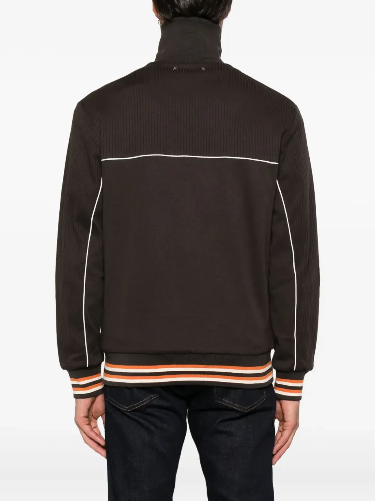 Golden Goose リブ編みパネルジップアップジャケット - Brown - 画像4