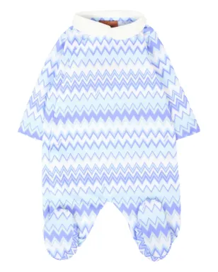 Missoni Kids ジグザグ柄ベビーロンパースセット - ブルー - サムネイル1