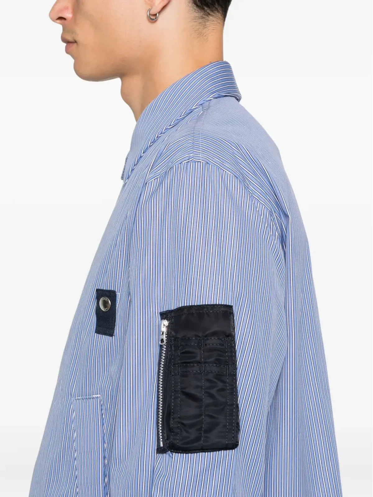 sacai ストライプ柄パネルボンバージャケット - 画像5