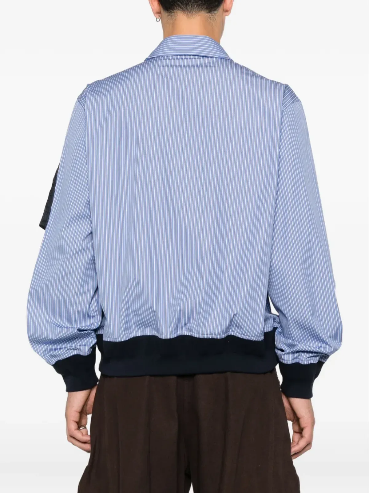 sacai ストライプ柄パネルボンバージャケット - 画像4