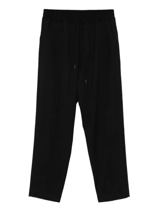 Isabel Benenato Isabel Benenato ドローストリングウールパンツ ブラックの商品画像