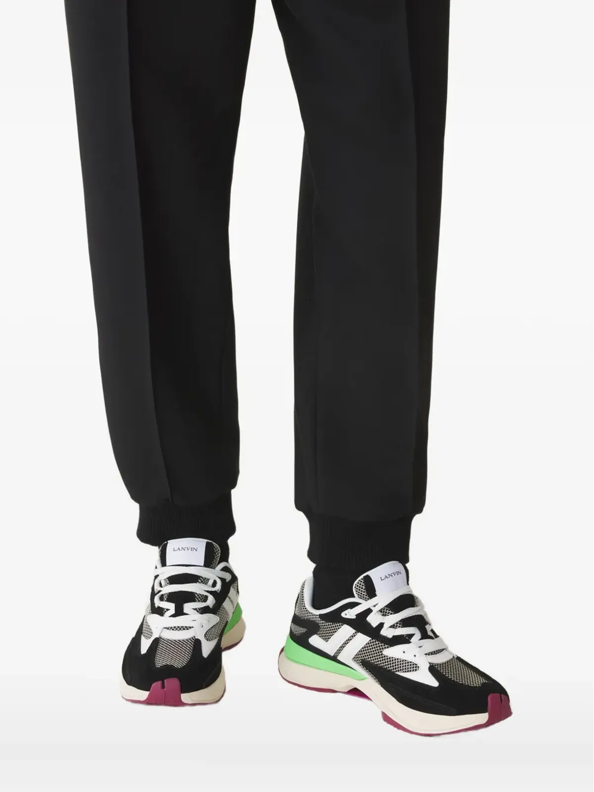Lanvin メッシュパネルレザースニーカー - 画像5