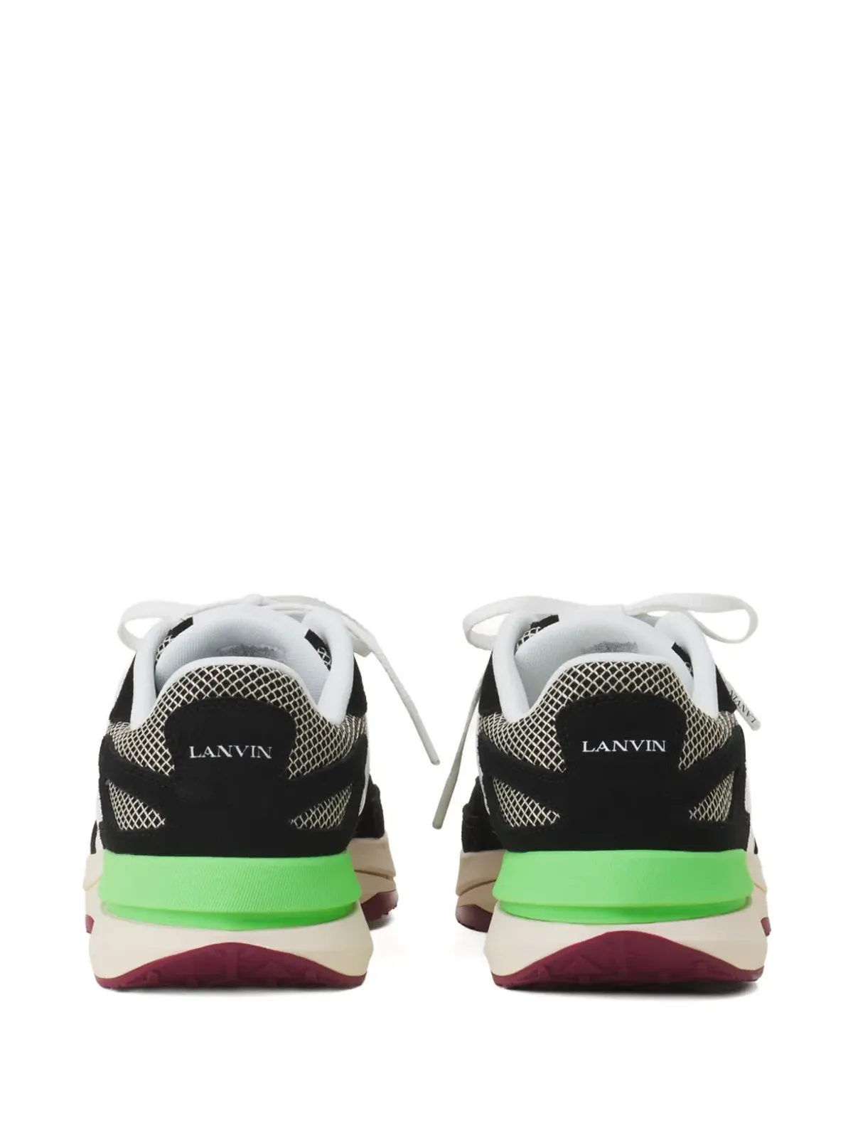 Lanvin メッシュパネルレザースニーカー - 画像3