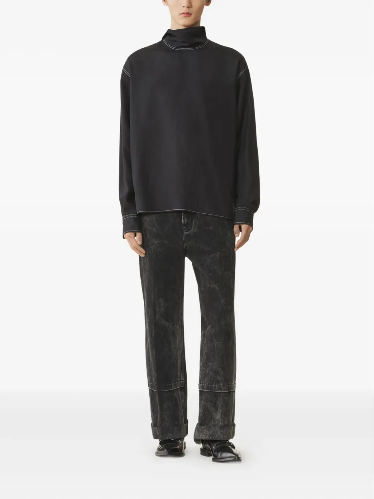 Lanvin コントラストステッチシャツ - ブラック - 画像2