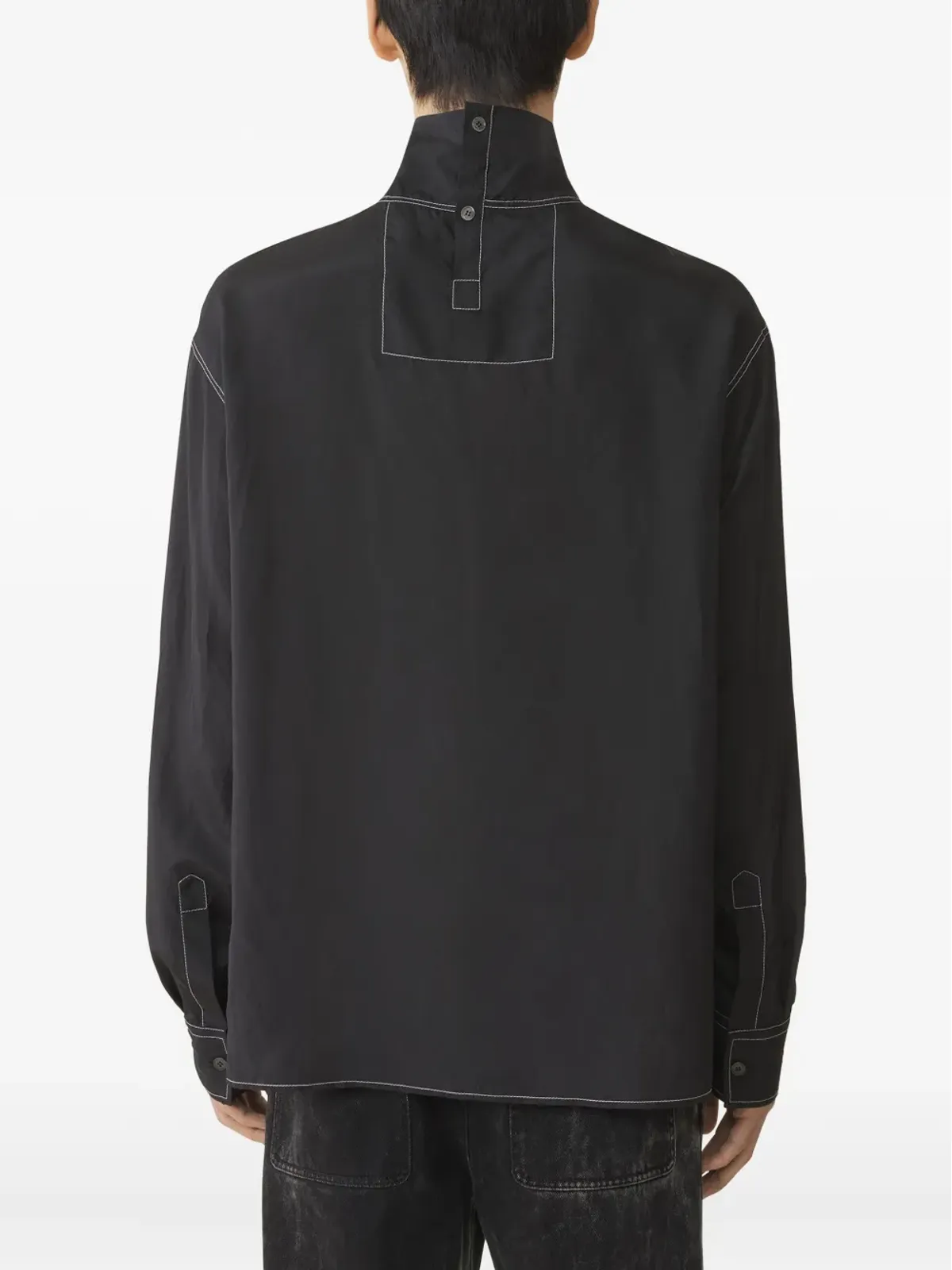 Lanvin コントラストステッチシャツ - ブラック - 画像4