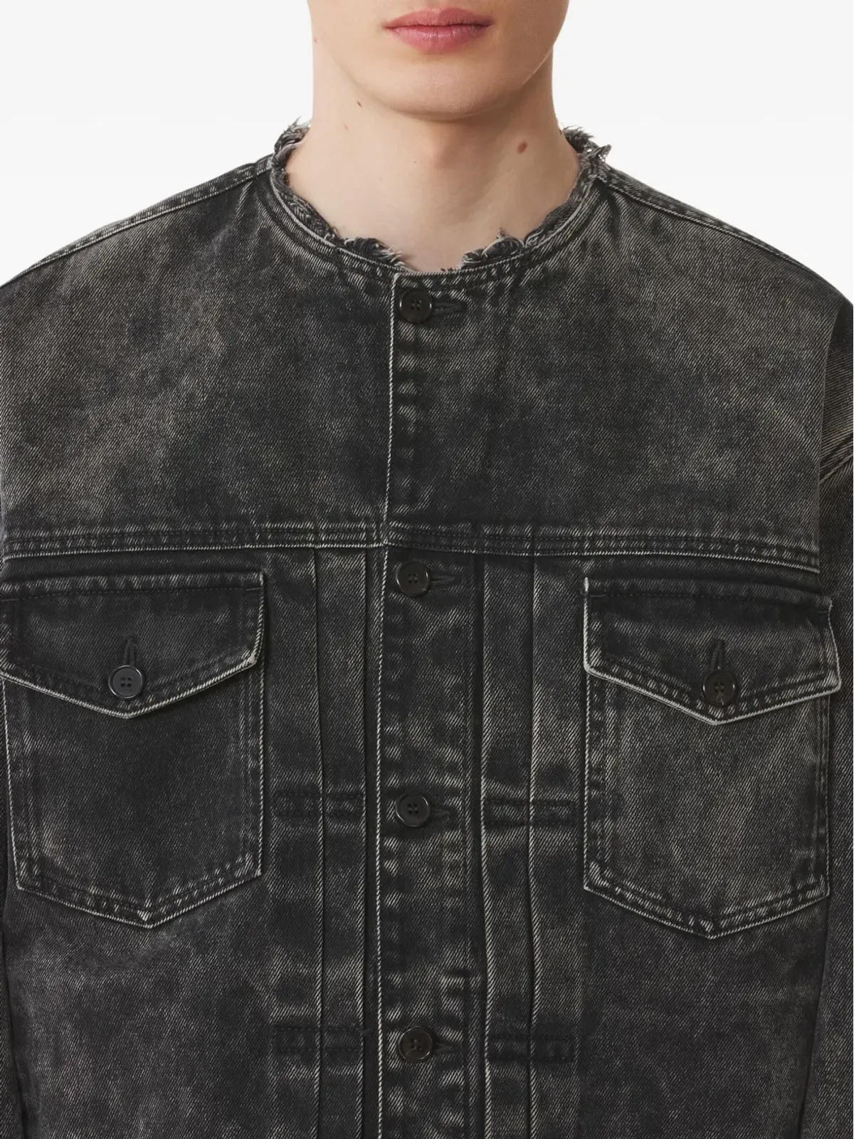 Lanvin アシッドウォッシュ加工コットンジャケット - 画像5