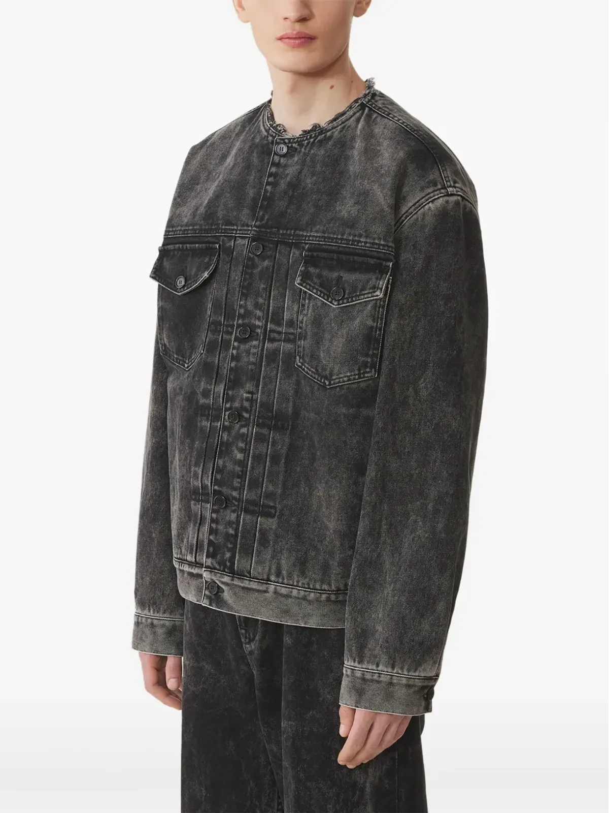 Lanvin アシッドウォッシュ加工コットンジャケット - 画像3