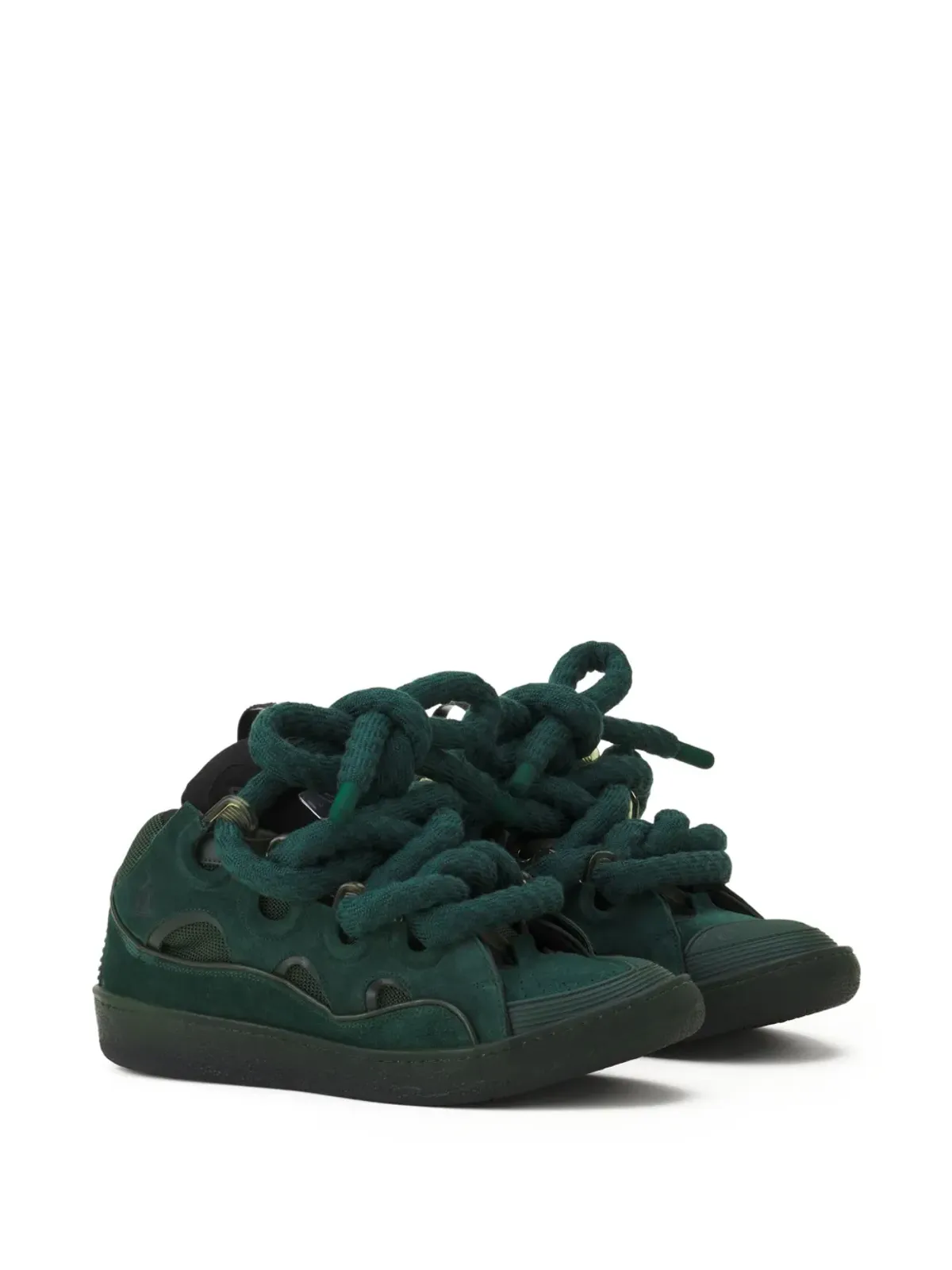 Lanvin ロープレースのスエードスニーカー - グリーン - 画像2
