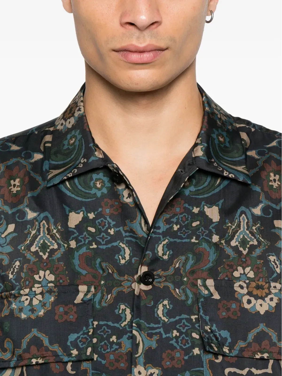 sacai ペイズリーパターン ポケットシャツ - 画像5
