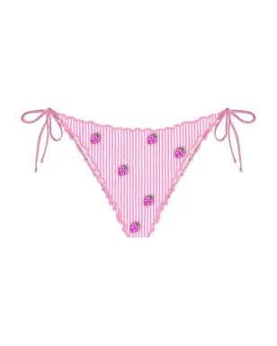 MC2 Saint Barth ストロベリー刺繍入りストライプ柄ビキニボトム - サムネイル1