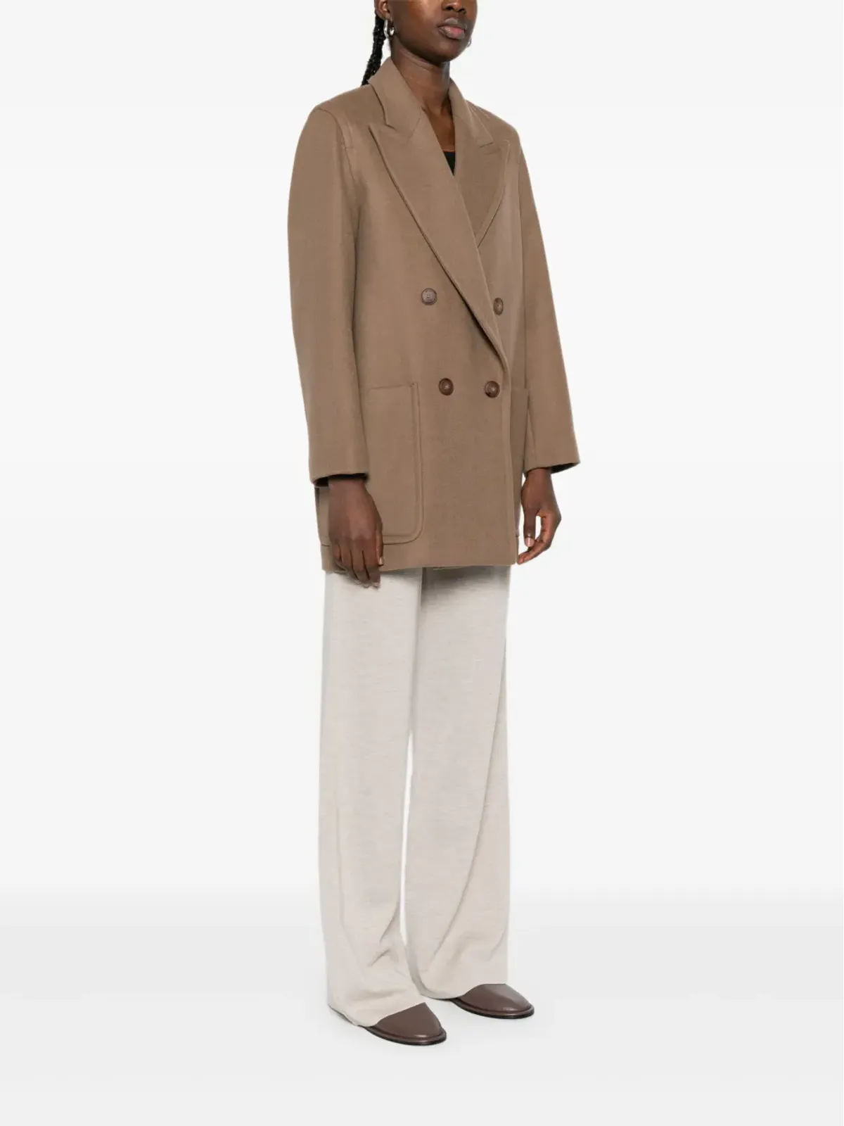 Max Mara ダブルブレスト パッチポケット コート - 画像3