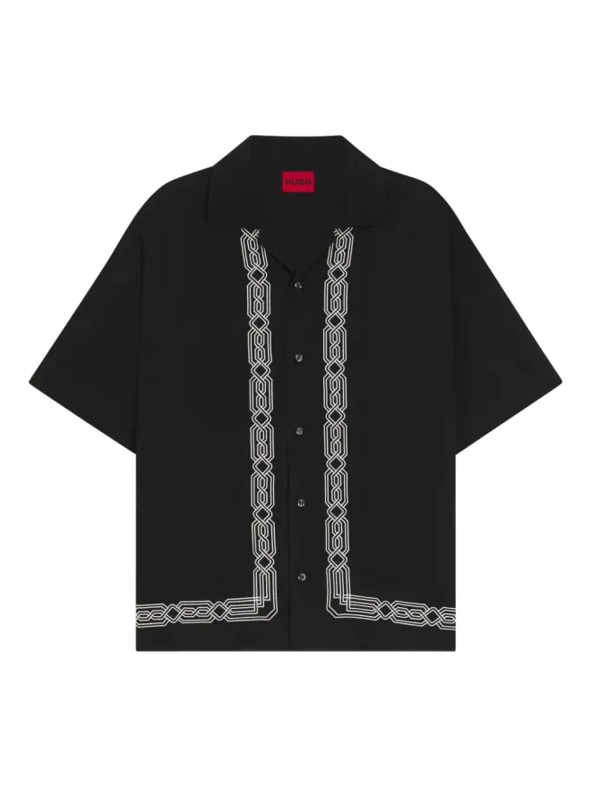 Hugo HUGO 半袖ボーダー・ディテールシャツの商品画像