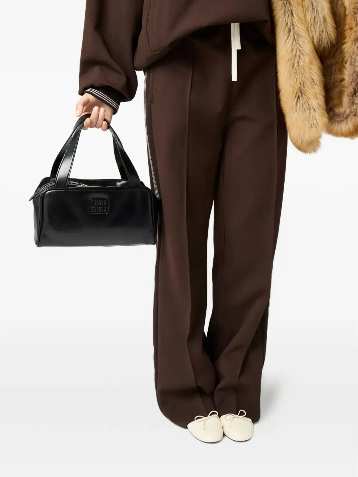 Miu Miu レザー ジップド ショルダーバッグ - 画像2