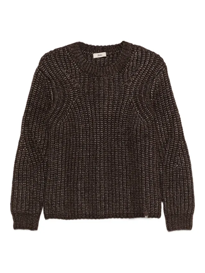 Herno Herno メタリックリブニットセーター ブラウンの商品画像