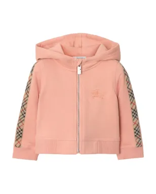 Burberry Kids チェック柄トリム ジップフーディ - ピンク - サムネイル1