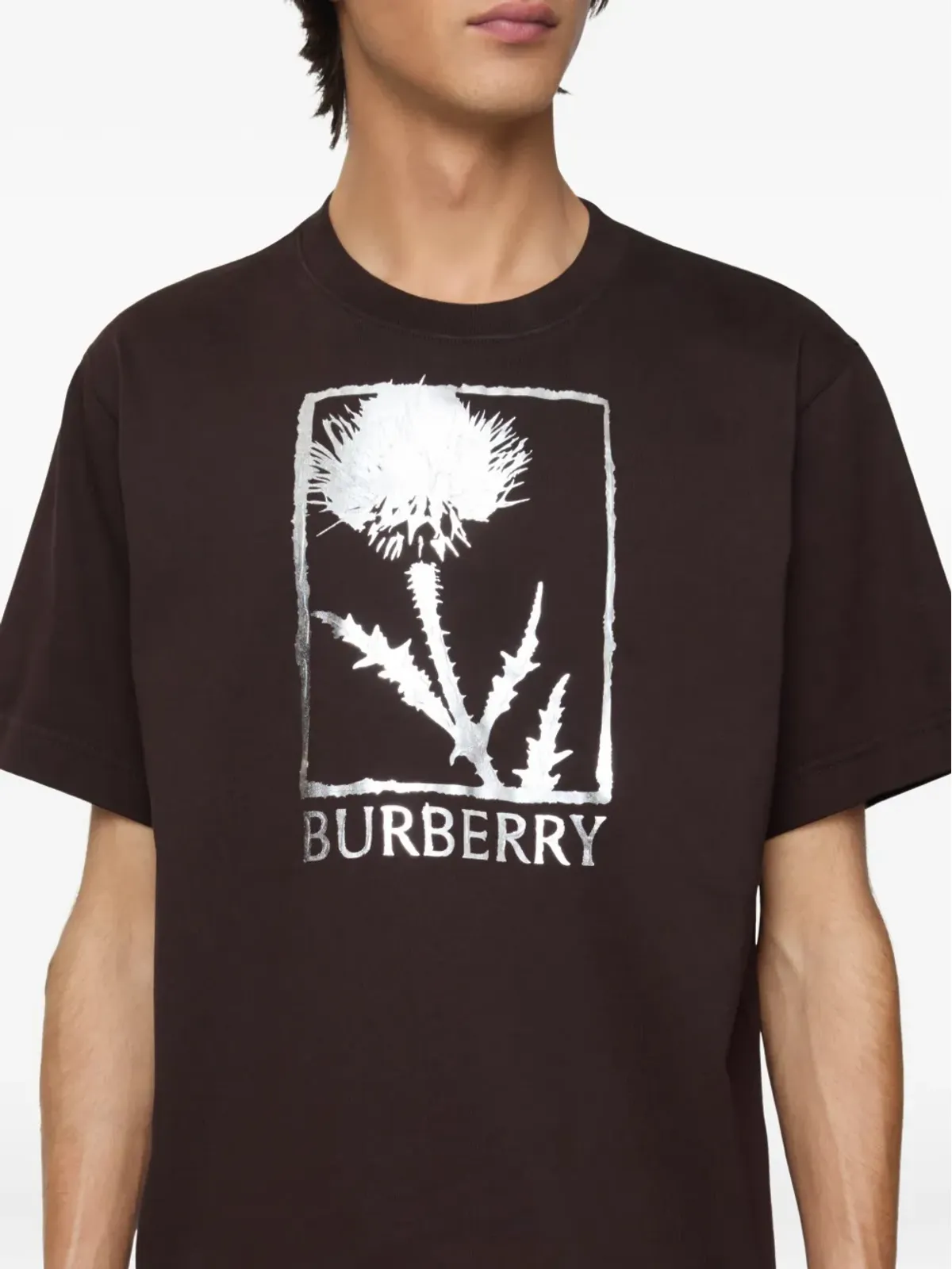 Burberry Thistle メタリックロゴ Tシャツ - ブラウン - 画像2