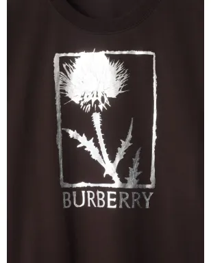 Burberry Thistle メタリックロゴ Tシャツ - ブラウン - サムネイル3