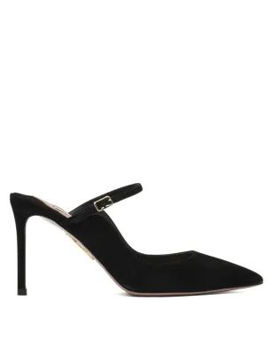 Aquazzura アンクルストラップ スエード パンプス - ブラック - サムネイル1