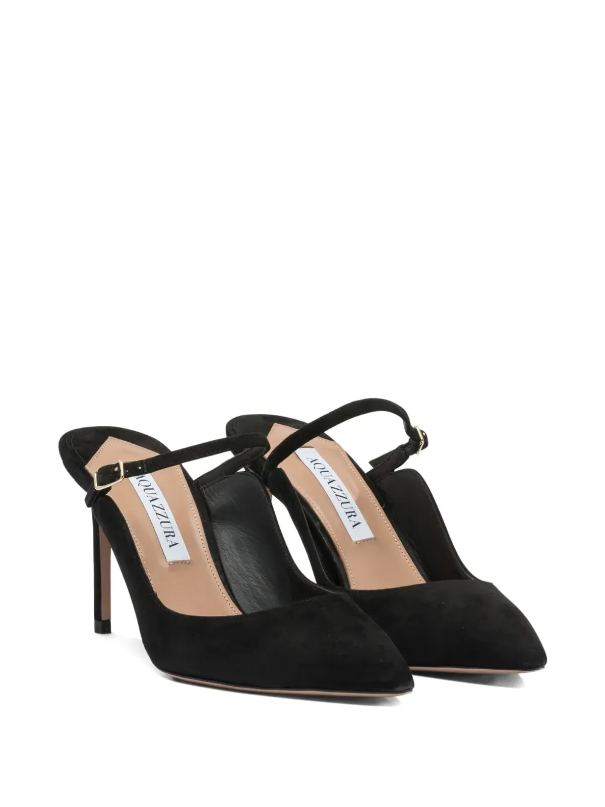 Aquazzura アンクルストラップ スエード パンプス - ブラック - 画像2