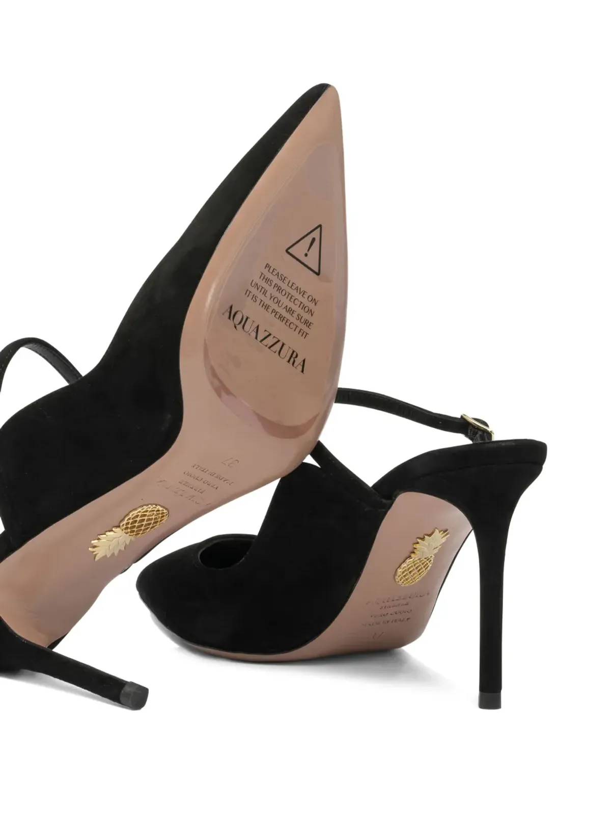 Aquazzura アンクルストラップ スエード パンプス - ブラック - 画像4