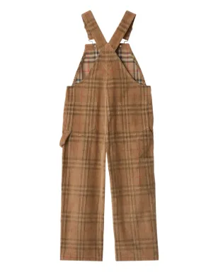 Burberry Kids チェックコーデュロイのつなぎ（ブラウン） - サムネイル2
