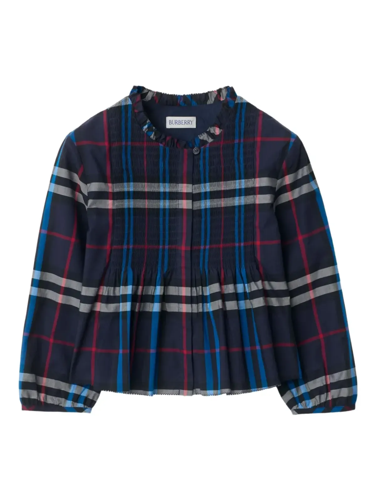 Burberry Kids チェック柄スモックブラウス - 画像1