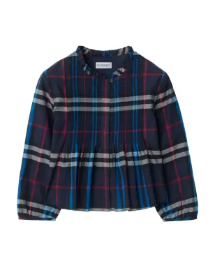 Burberry Kids チェック柄スモックブラウス - サムネイル1