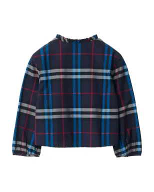 Burberry Kids チェック柄スモックブラウス - サムネイル2