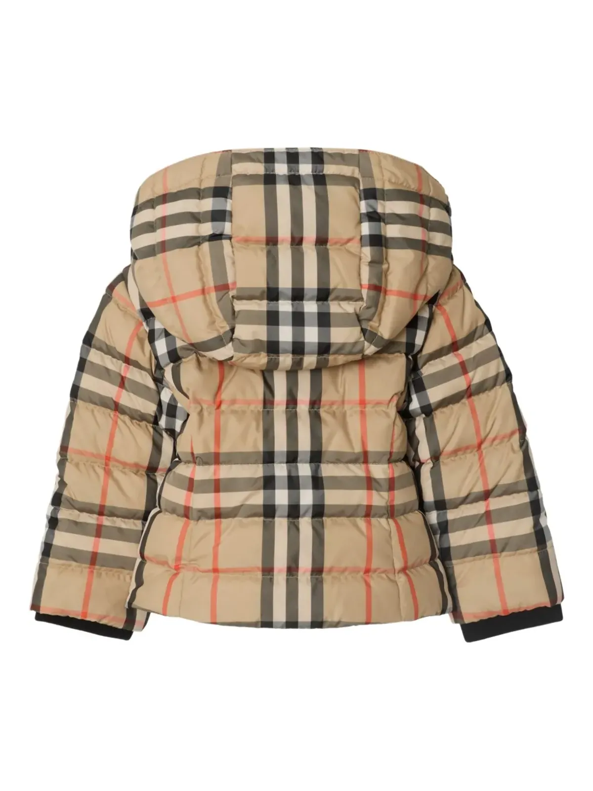 Burberry Kids チェック柄フード付きダウンジャケット - 画像2