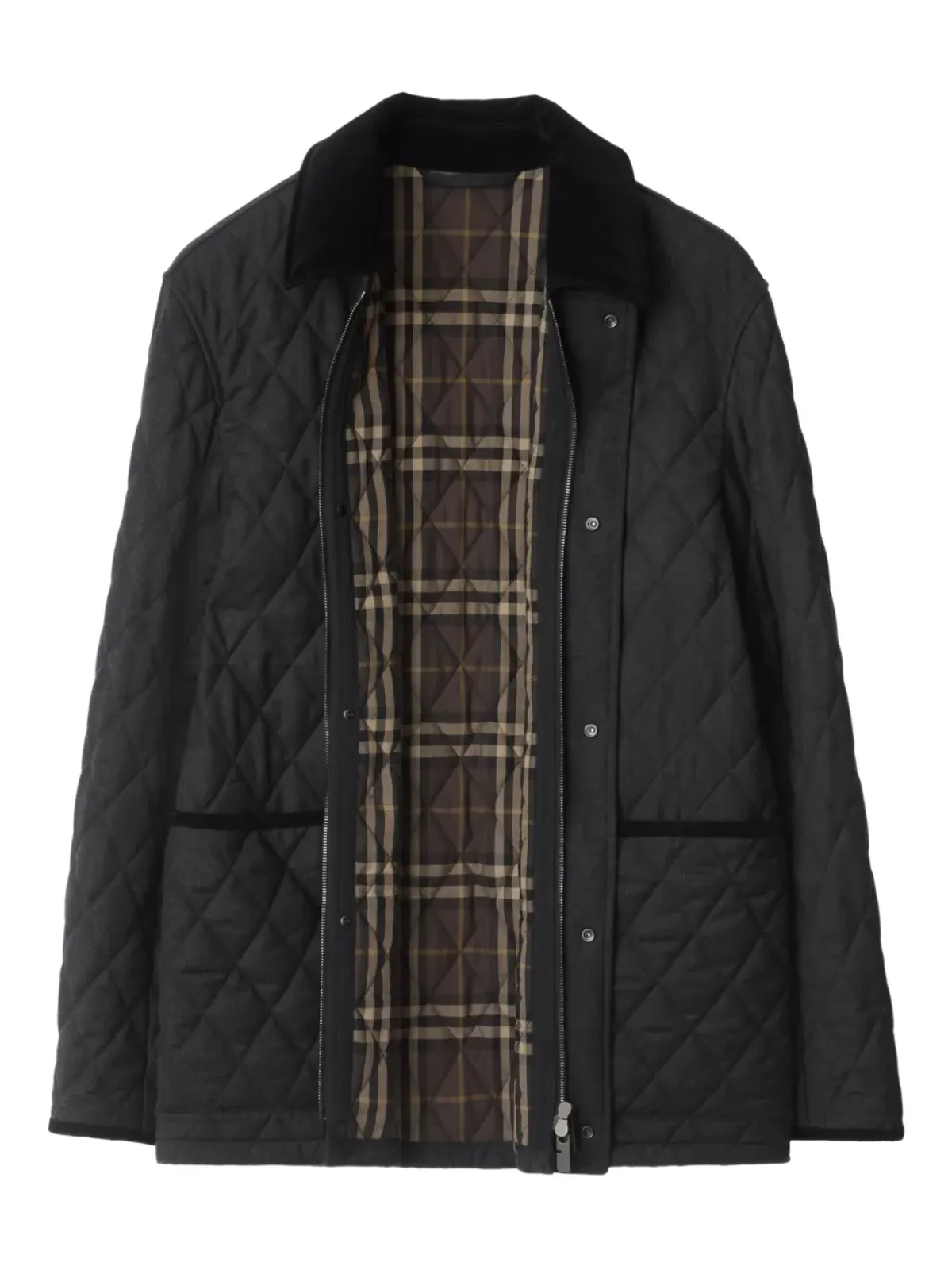 Burberry キルティング コーデュロイ襟付きジャケット - 画像2