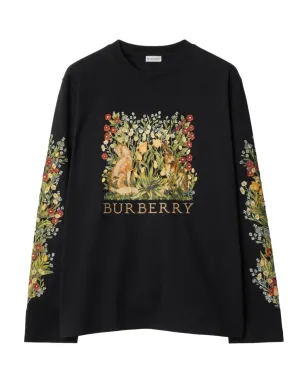 Burberry フォレストプリント長袖Tシャツ - ブラック - サムネイル1