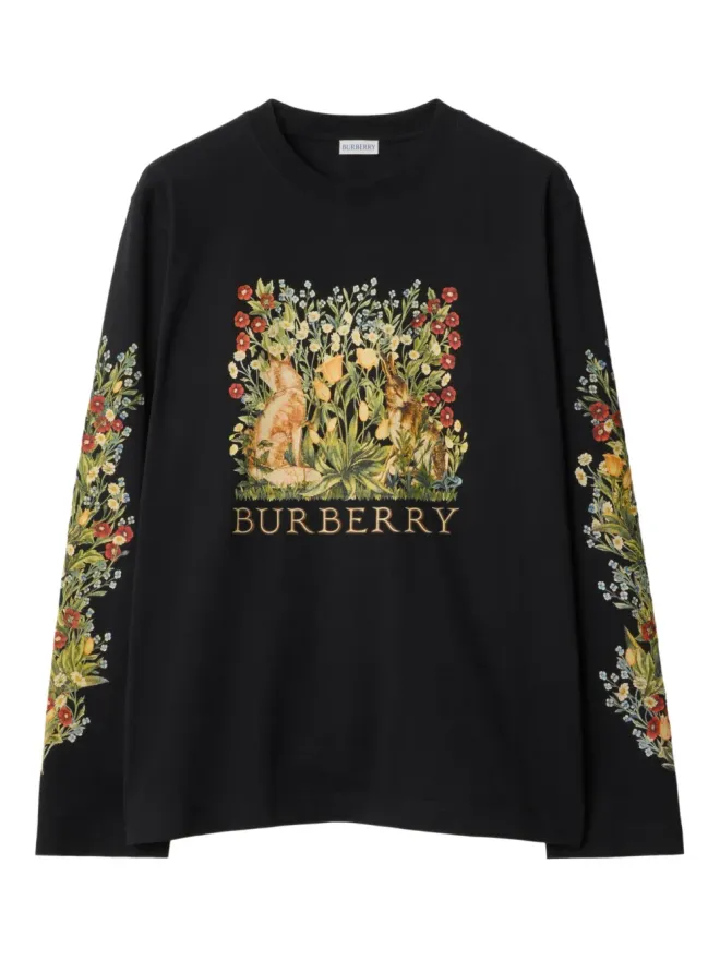 Burberry Burberry フォレストプリント長袖Tシャツ - ブラックの商品画像