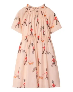 Burberry Kids ロンドンガードプリント フリルディテール ドレス - ピンク - サムネイル1
