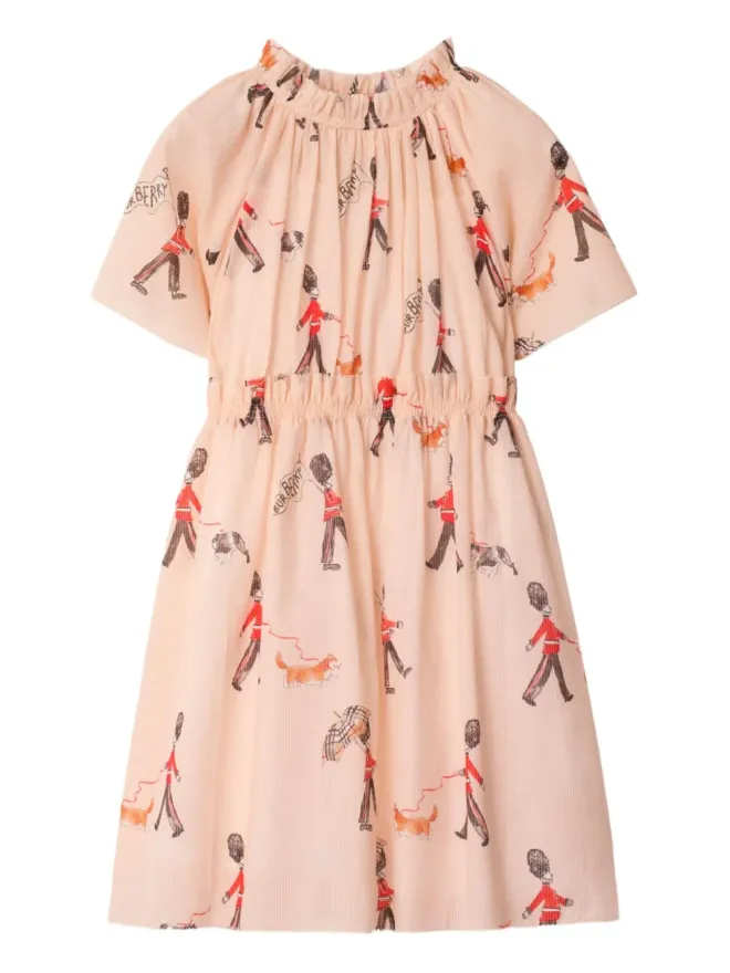 Burberry Kids Burberry Kids ロンドンガードプリント フリルディテール ドレス - ピンクの商品画像