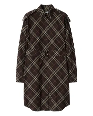 Burberry チェック柄フランネルシャツドレス - ブラウン - サムネイル1