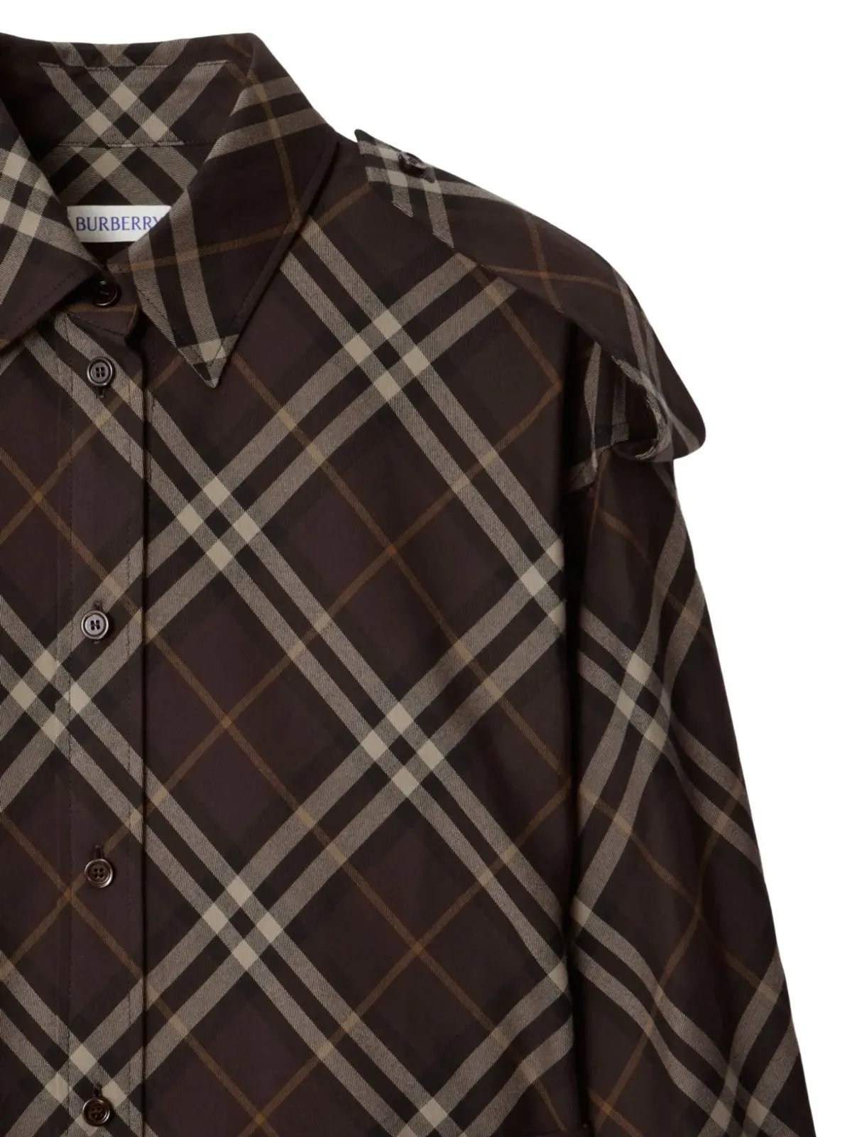 Burberry チェック柄フランネルシャツドレス - ブラウン - 画像2
