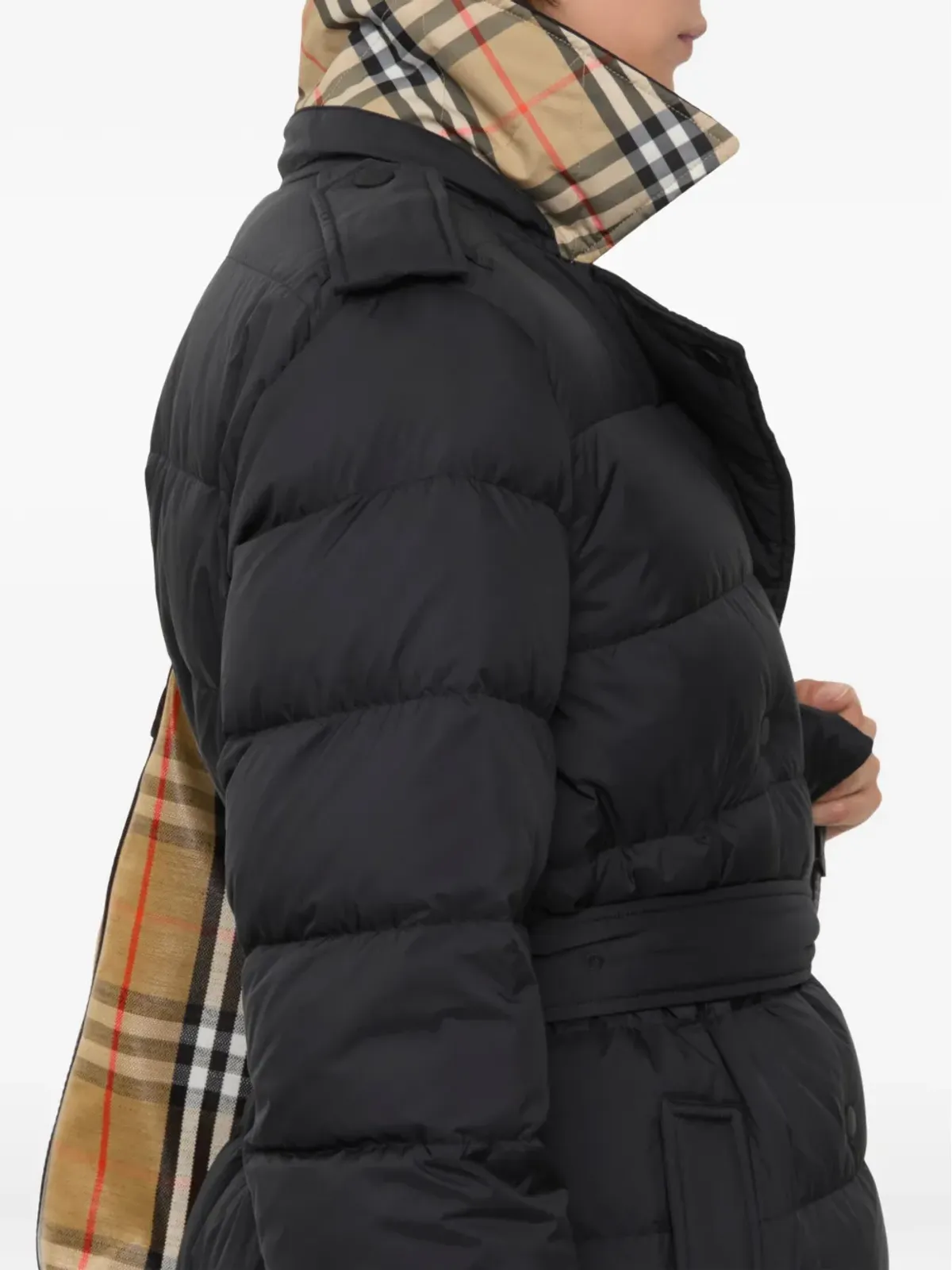 Burberry フード付きベルト付きダウンジャケット - 画像3