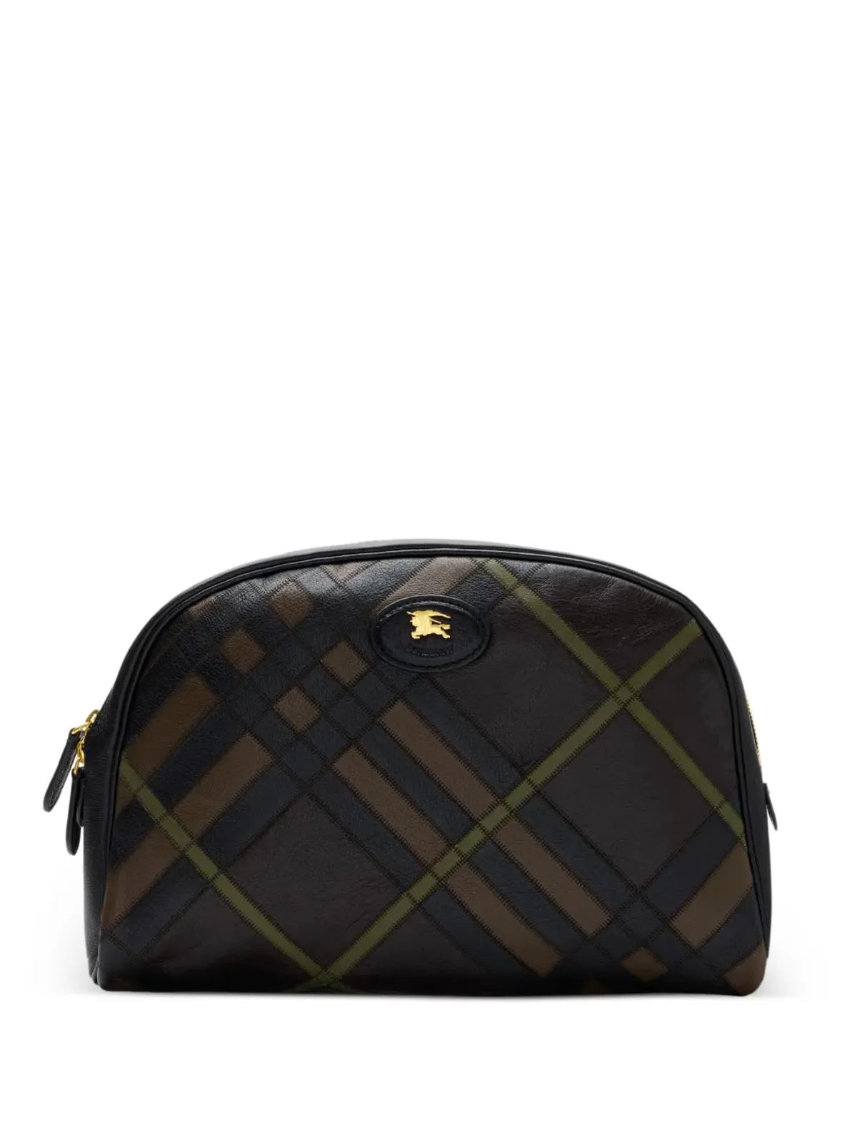 Burberry チェック柄レザー トラベルポーチ - 画像1