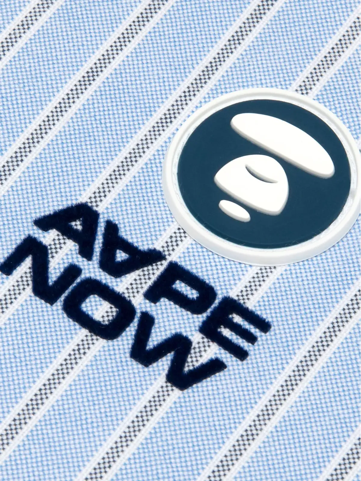 AAPE BY *A BATHING APE® ストライプ柄 ロゴ刺繍 シャツ - 画像5