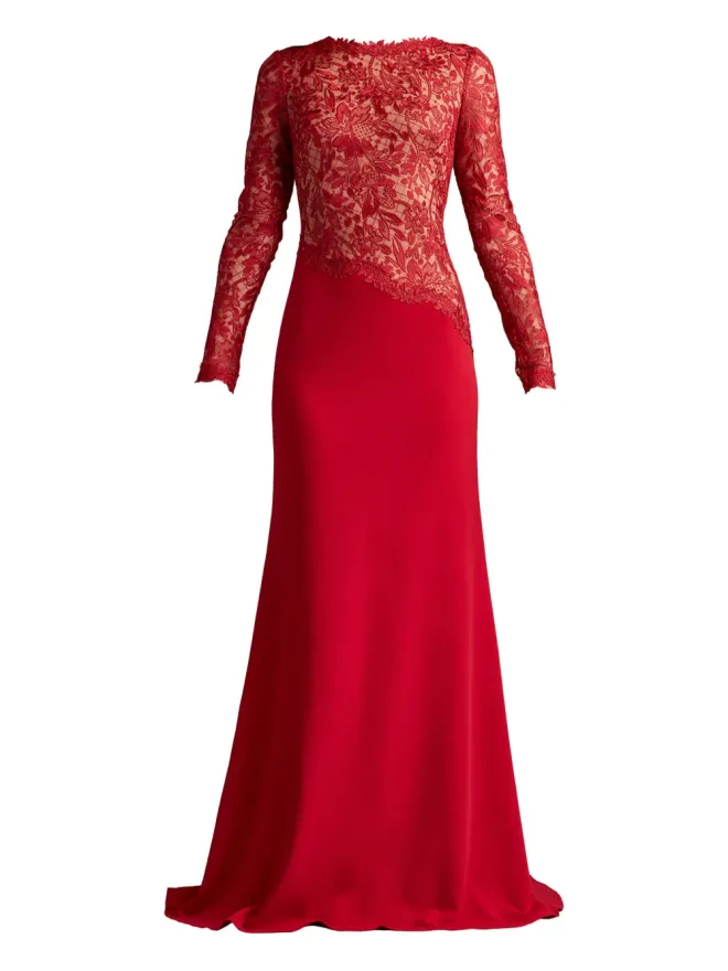 Tadashi Shoji Tadashi Shoji レースインサートドレス レッドの商品画像