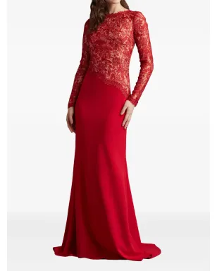 Tadashi Shoji レースインサートドレス レッド - サムネイル2