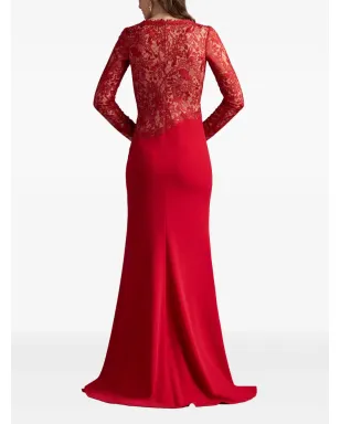 Tadashi Shoji レースインサートドレス レッド - サムネイル3