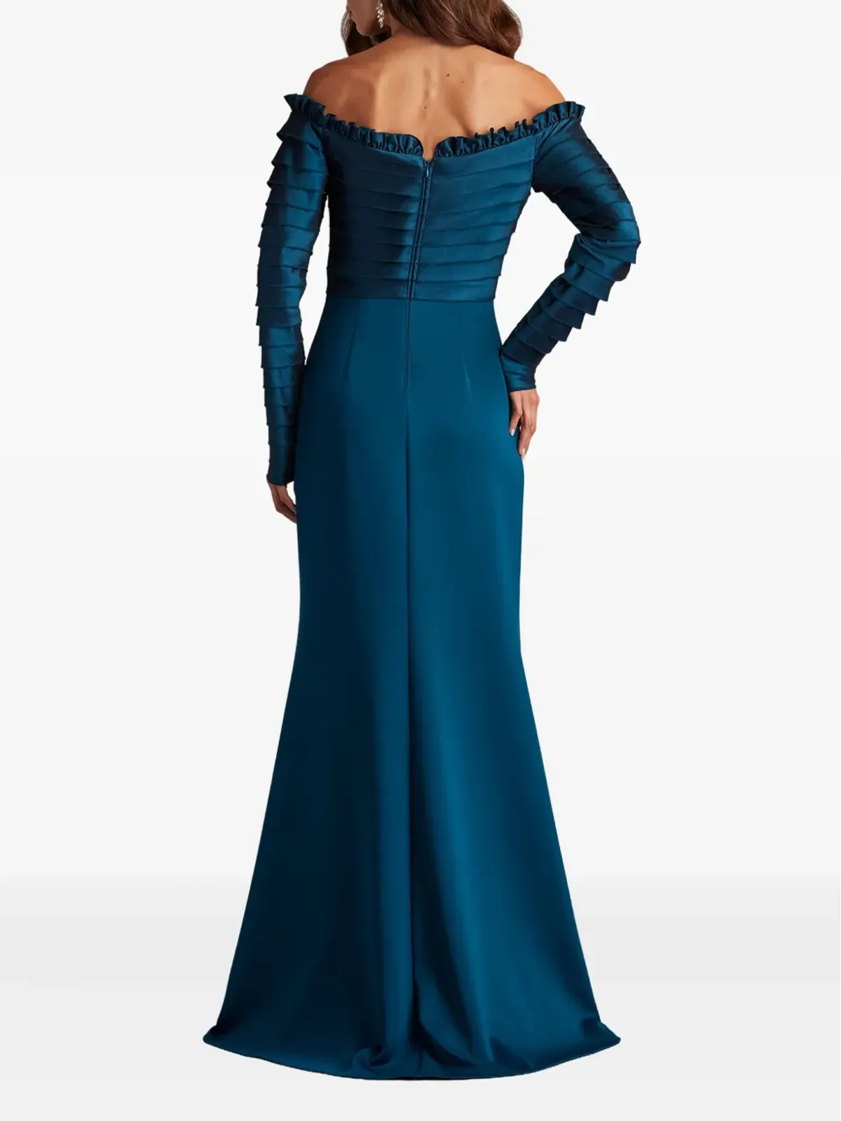 Tadashi Shoji ラッフル付き長袖マキシドレス - 画像3