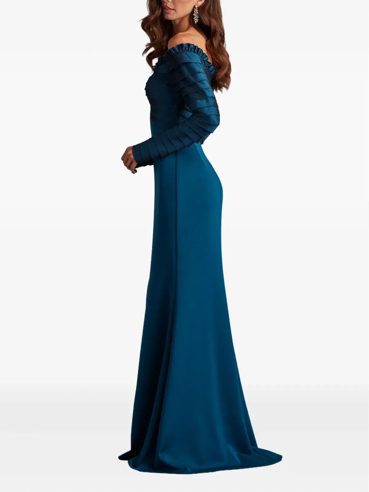 Tadashi Shoji ラッフル付き長袖マキシドレス - 画像4