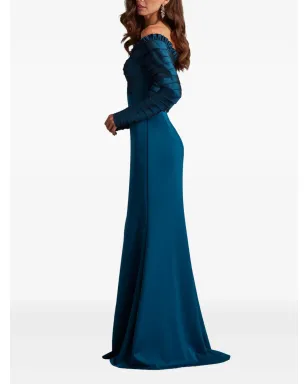 Tadashi Shoji ラッフル付き長袖マキシドレス - サムネイル4