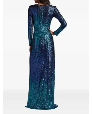 Tadashi Shoji Evona ombré sequin long-sleeve dress - Blue - サムネイル3